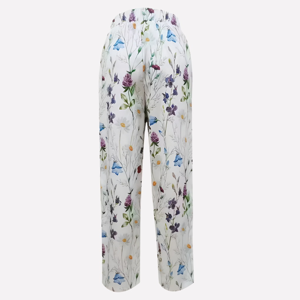 Pantalons droits imprimé floral pour femmes