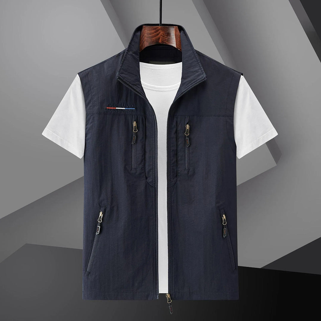 Gilet de voyage d'été utilitaire multipoches pour homme