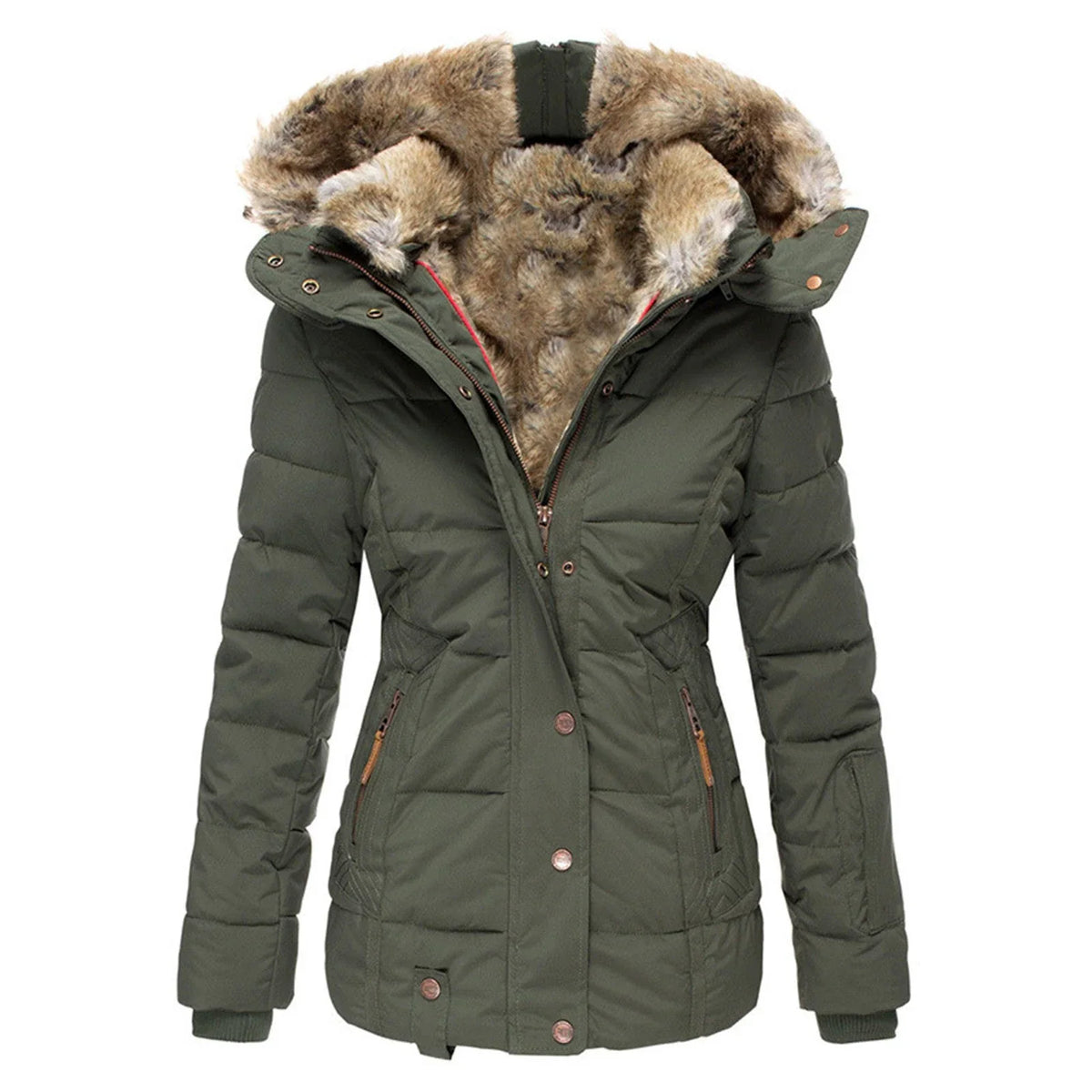 Eelin - Manteau d'Hiver Stylé et Doublé pour Femme