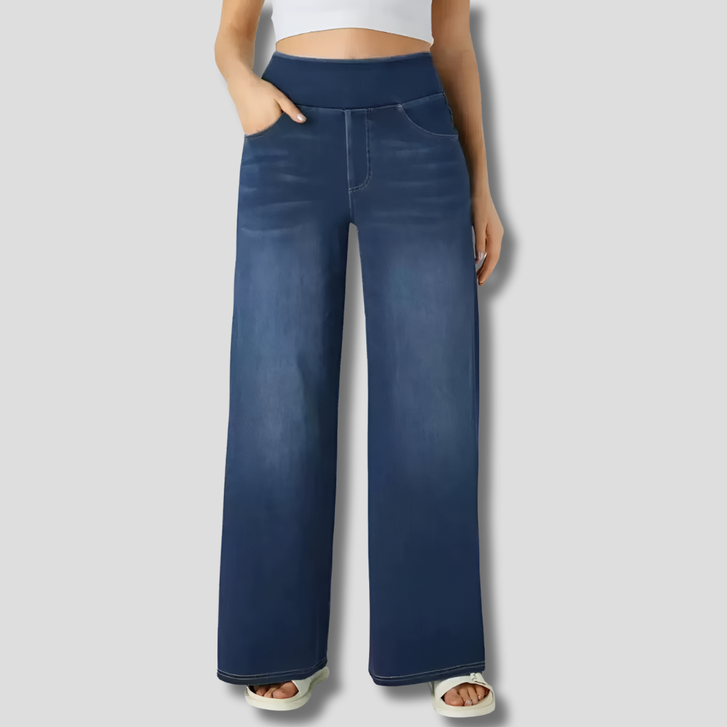 Pantalon élastique taille haute