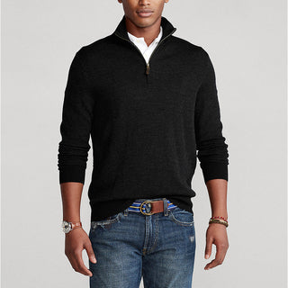Kasper - Pull en polaire pour homme avec fermeture éclair quart de tour