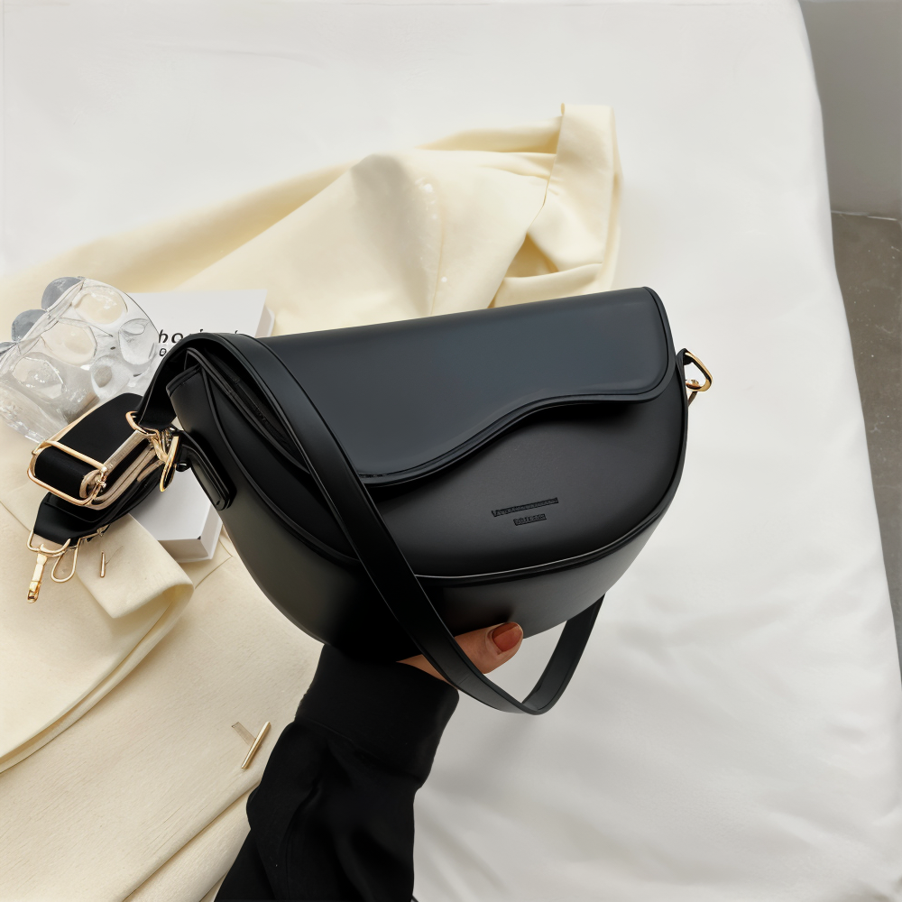 DualLock Crossbody Bag - Sac à bandoulière en cuir à la mode pour femmes