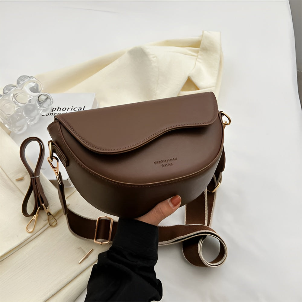 DualLock Crossbody Bag - Sac à bandoulière en cuir à la mode pour femmes