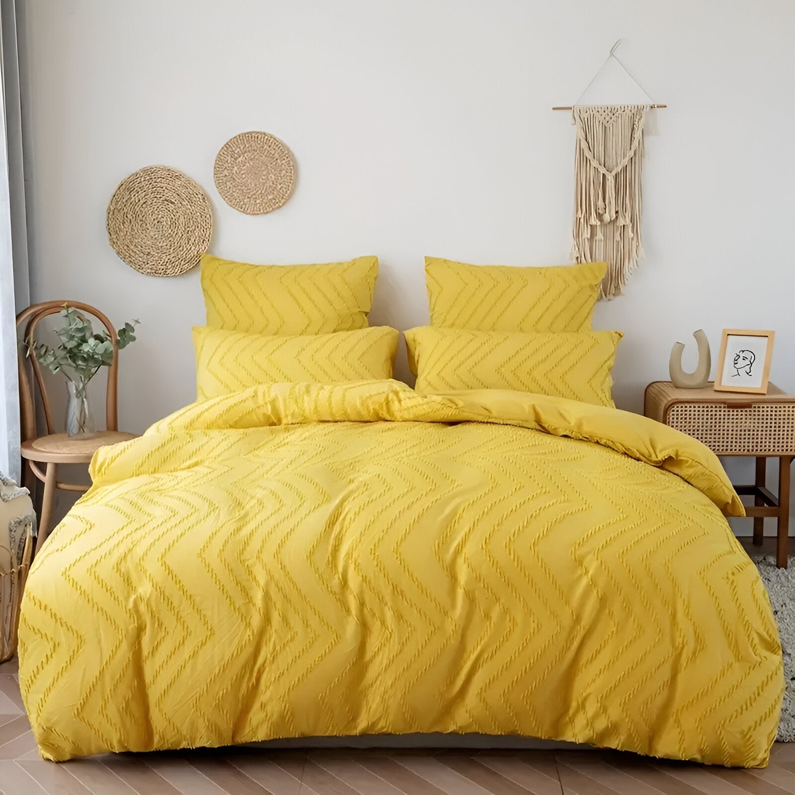 Sommer Lin Couette Rayée - Douce et Soyeuse, Lavable pour un Confort Frais