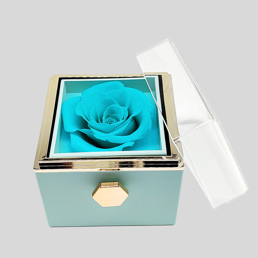 Rose éternelle avec collier gravé personnalisé