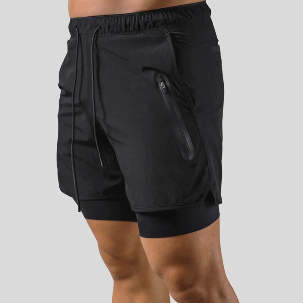 Short de sport 2 en 1 pour homme