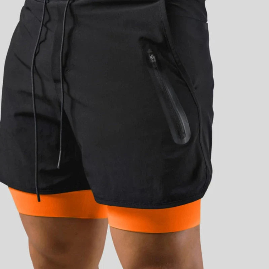 Short de sport 2 en 1 pour homme
