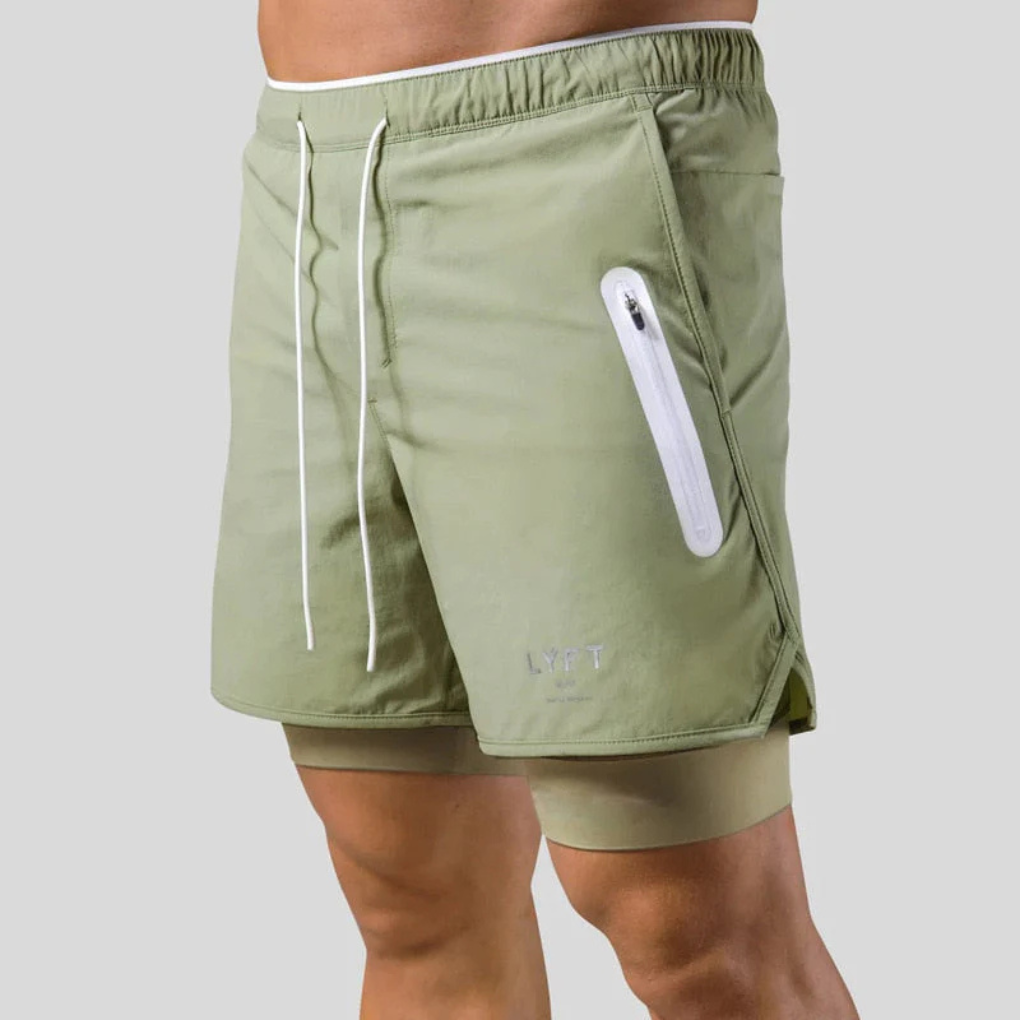 Short de sport 2 en 1 pour homme