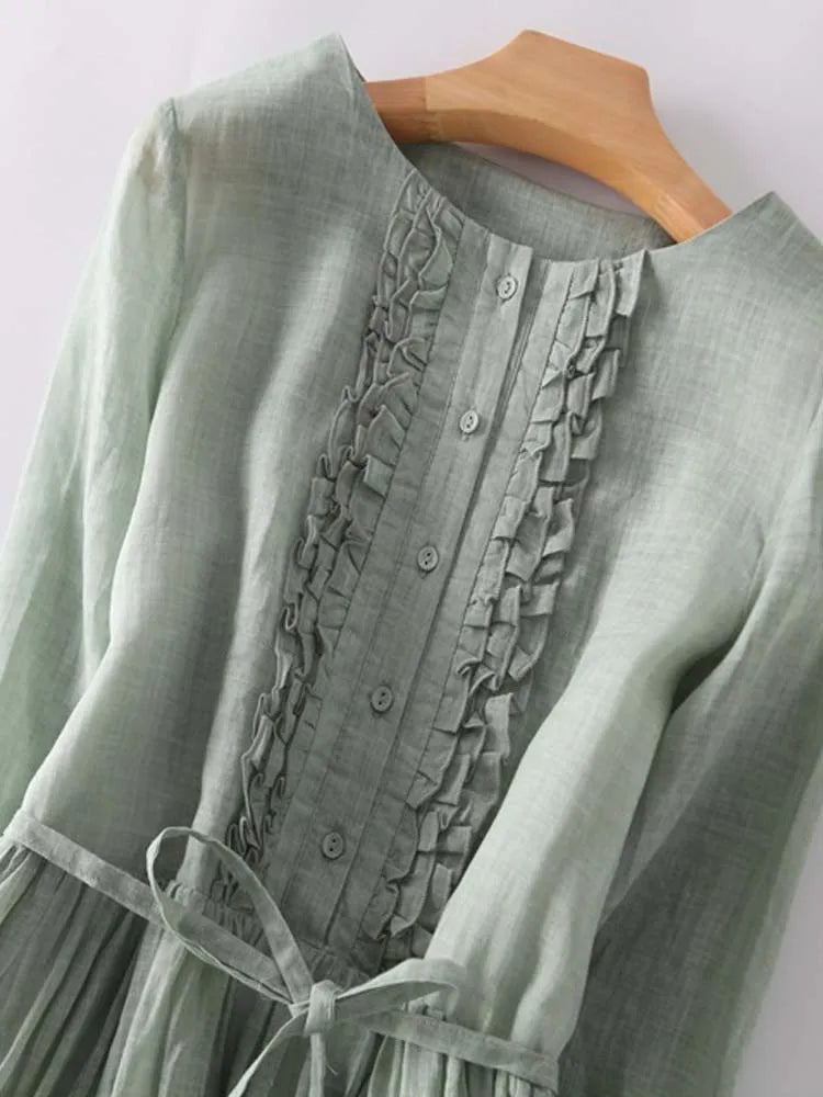 Robe en lin élégante et confortable pour femmes