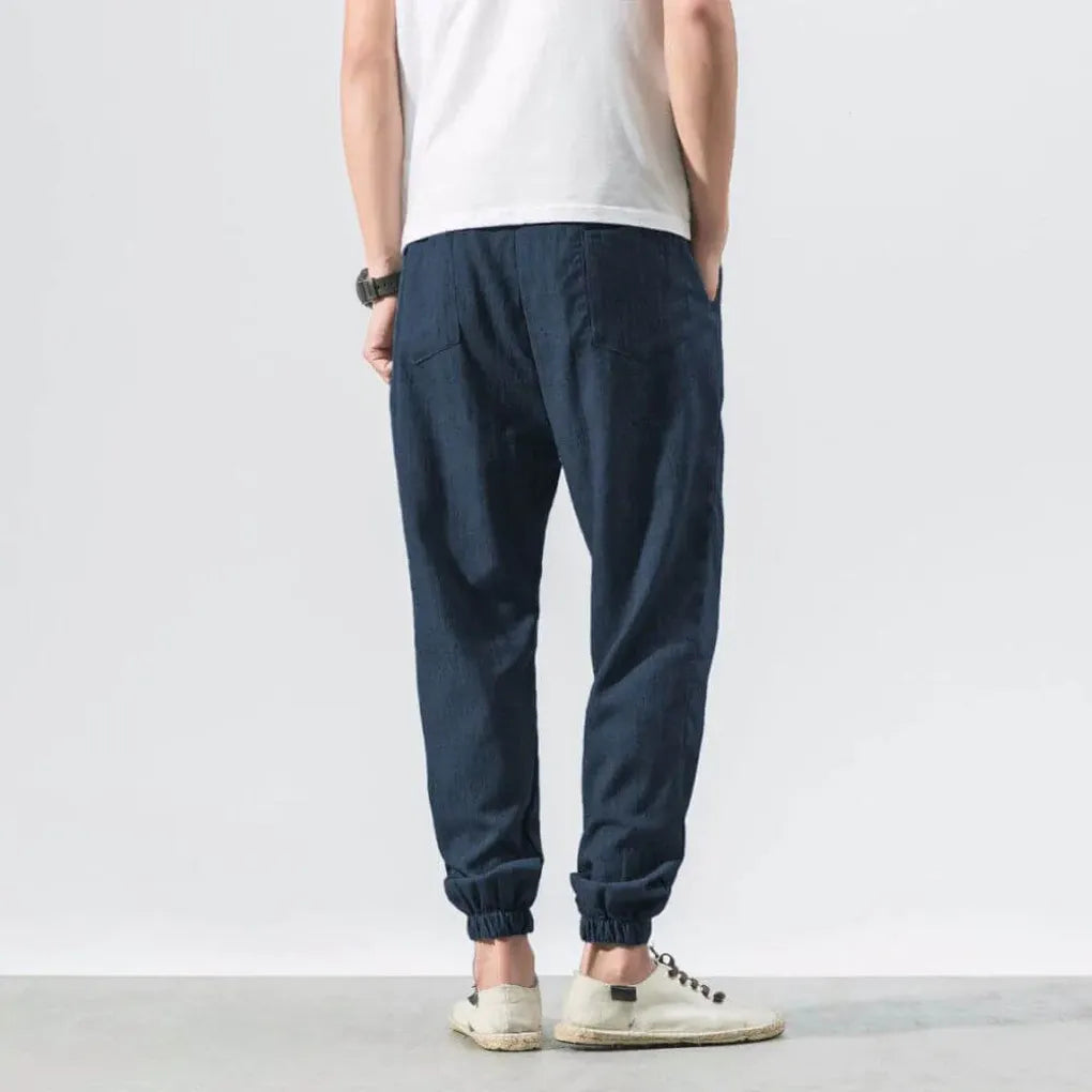Pantalon confort en mélange de coton et mélange de lin pour homme – Léger et confortable au quotidien