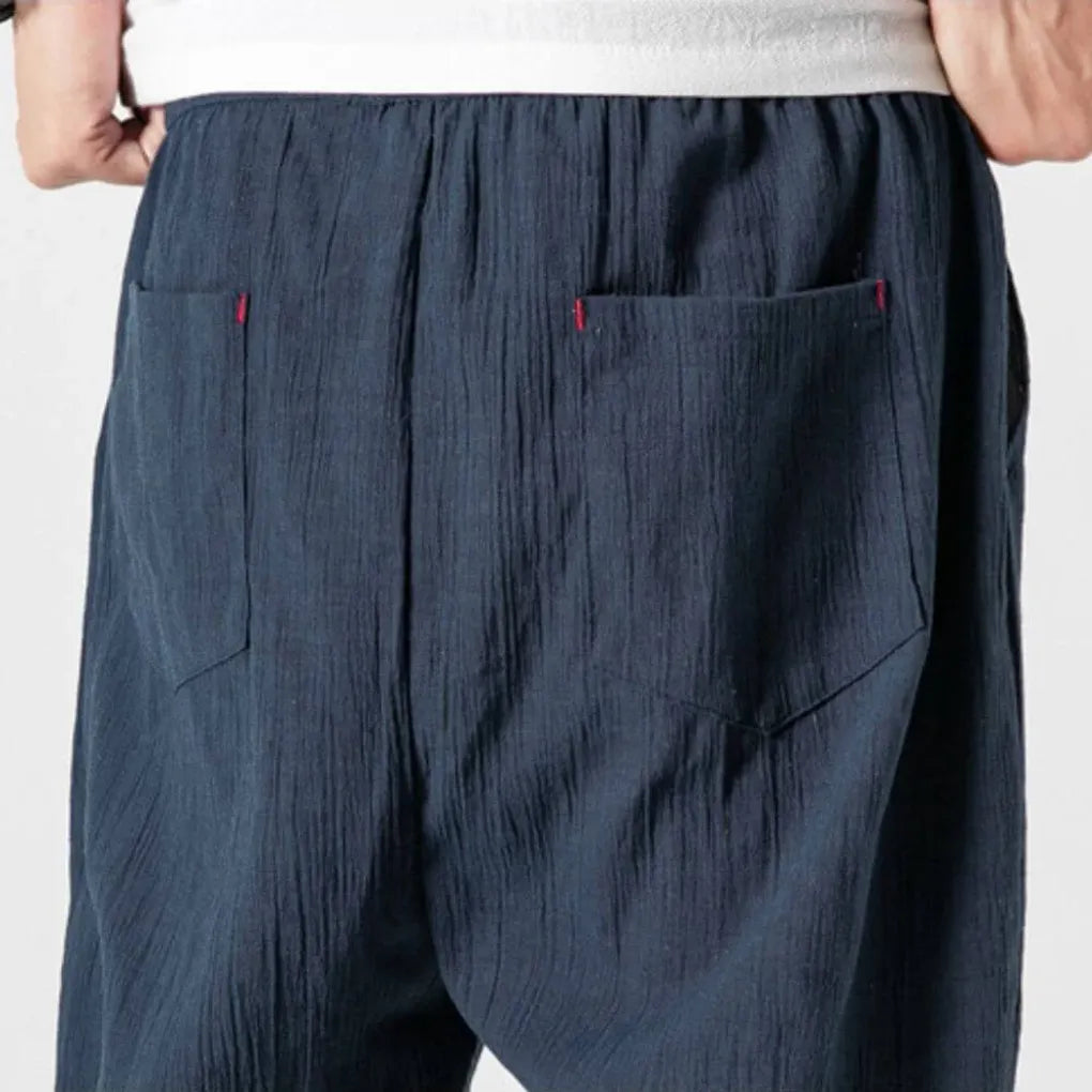 Pantalon confort en mélange de coton et mélange de lin pour homme – Léger et confortable au quotidien