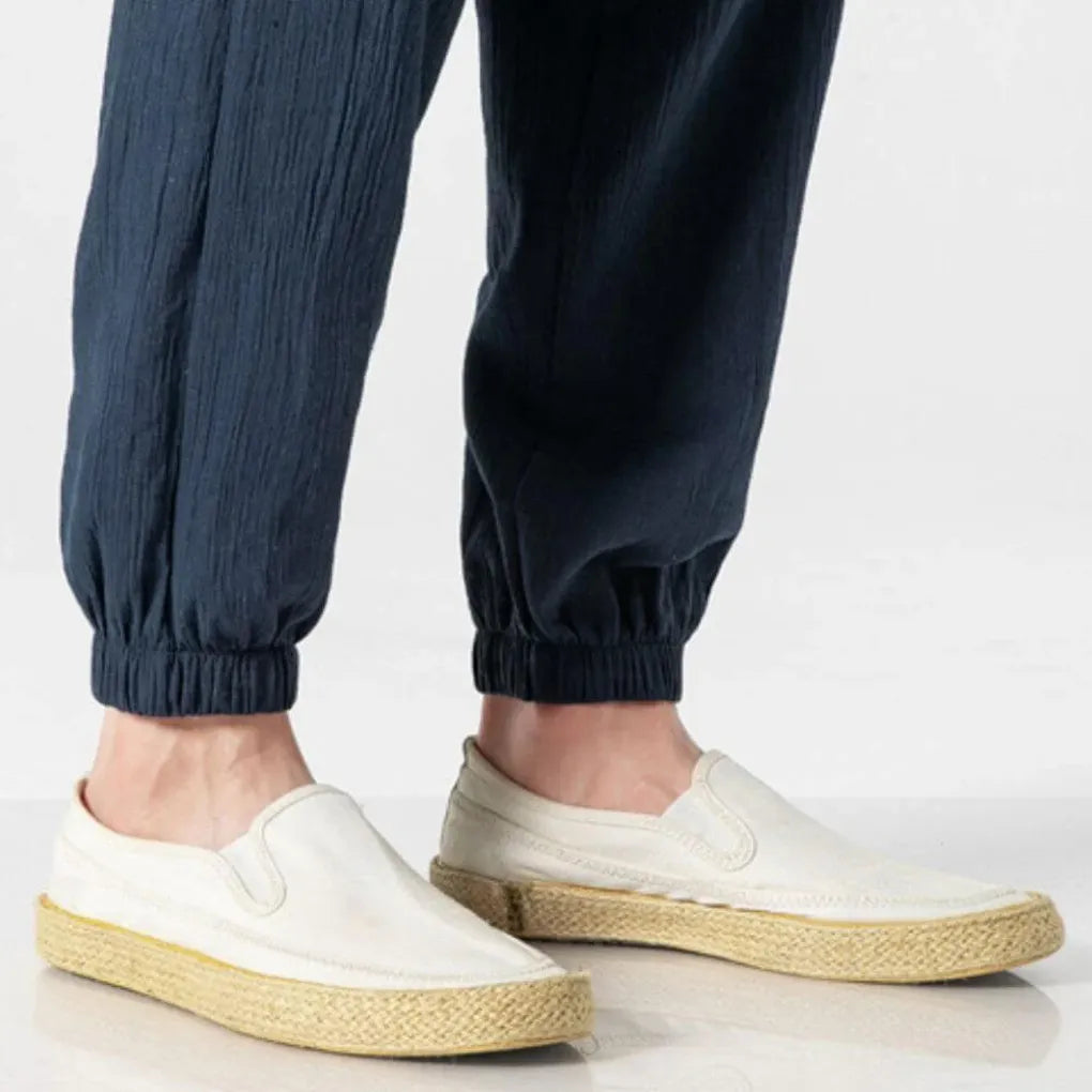 Pantalon confort en mélange de coton et mélange de lin pour homme – Léger et confortable au quotidien
