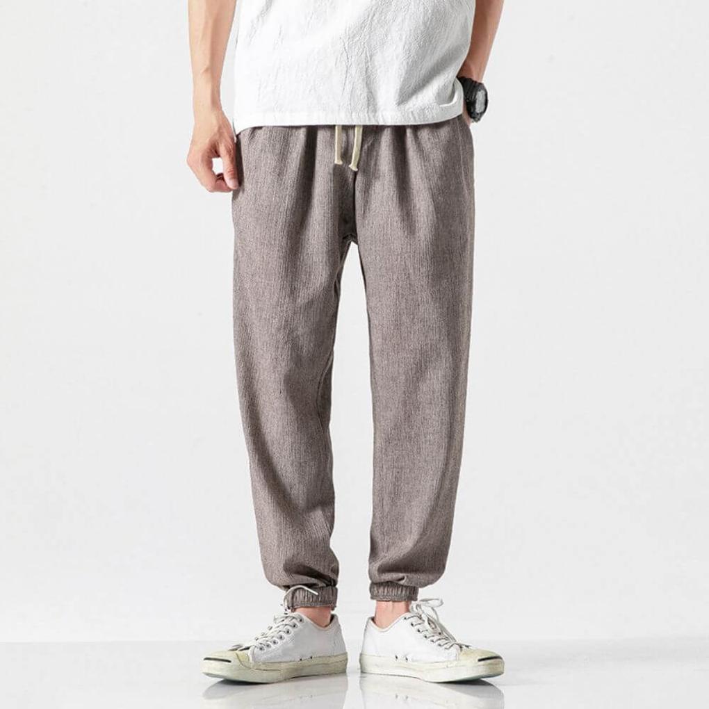 Pantalon confort en mélange de coton et mélange de lin pour homme – Léger et confortable au quotidien