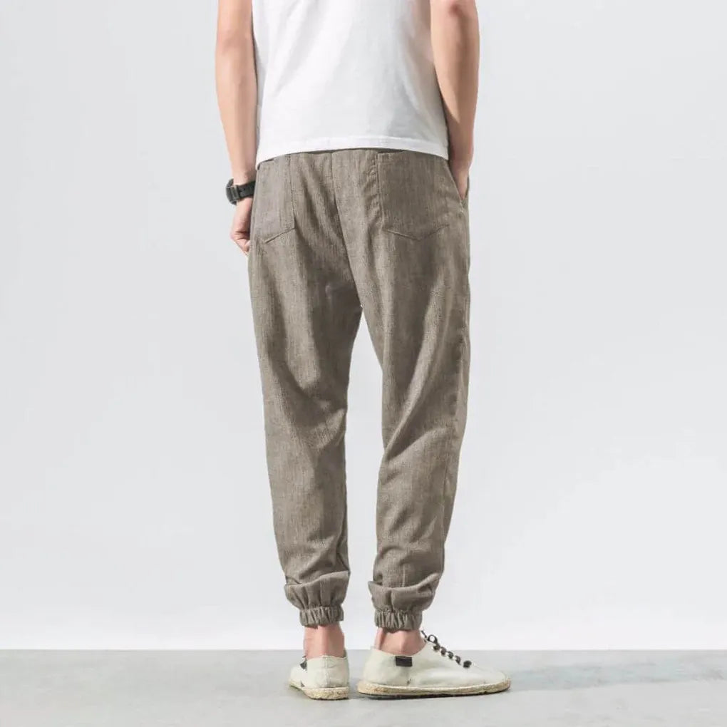 Pantalon confort en mélange de coton et mélange de lin pour homme – Léger et confortable au quotidien