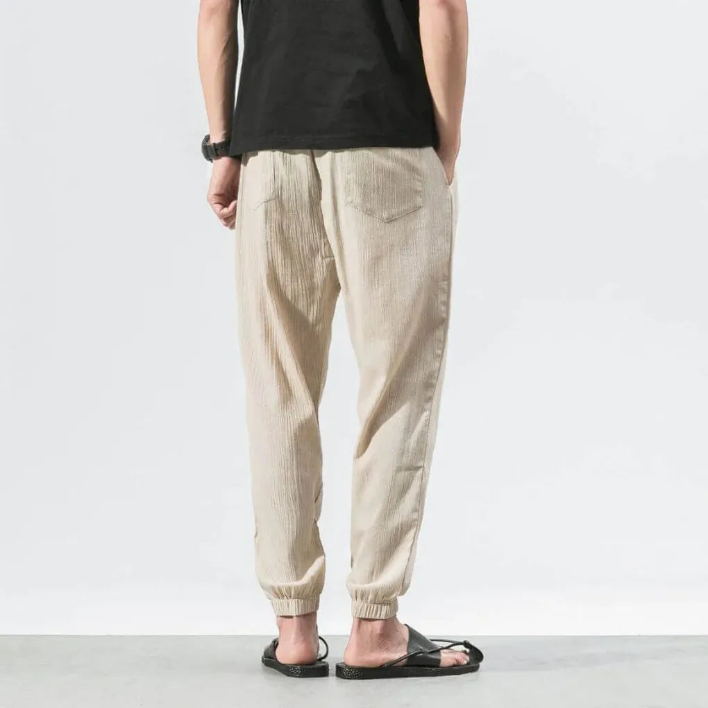 Pantalon confort en mélange de coton et mélange de lin pour homme – Léger et confortable au quotidien