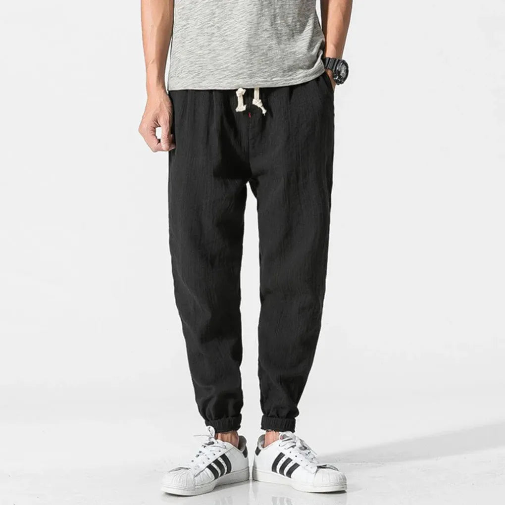 Pantalon confort en mélange de coton et mélange de lin pour homme – Léger et confortable au quotidien