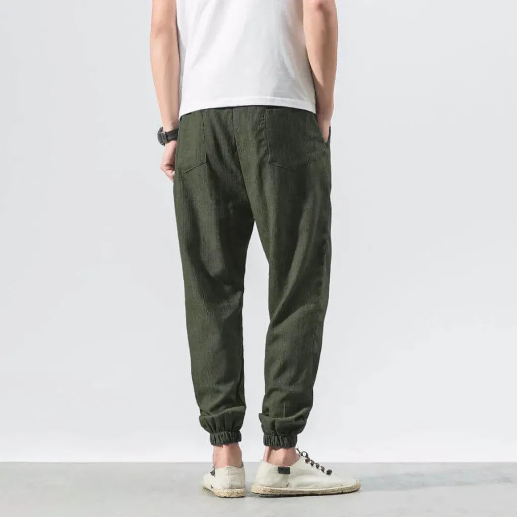 Pantalon confort en mélange de coton et mélange de lin pour homme – Léger et confortable au quotidien