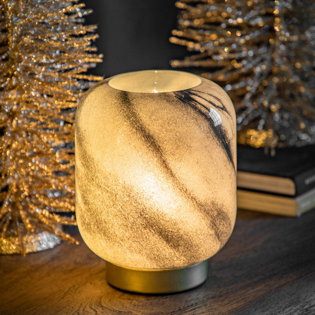 Luminovox - Lampe sans Fil Éffet Marbre Noir pour Ambiance Parfaite