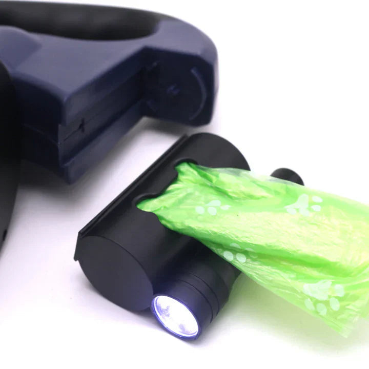 PawFlex - Laisse Rétractable Double 360° Anti-Enchevêtrement avec Lampe de Poche
