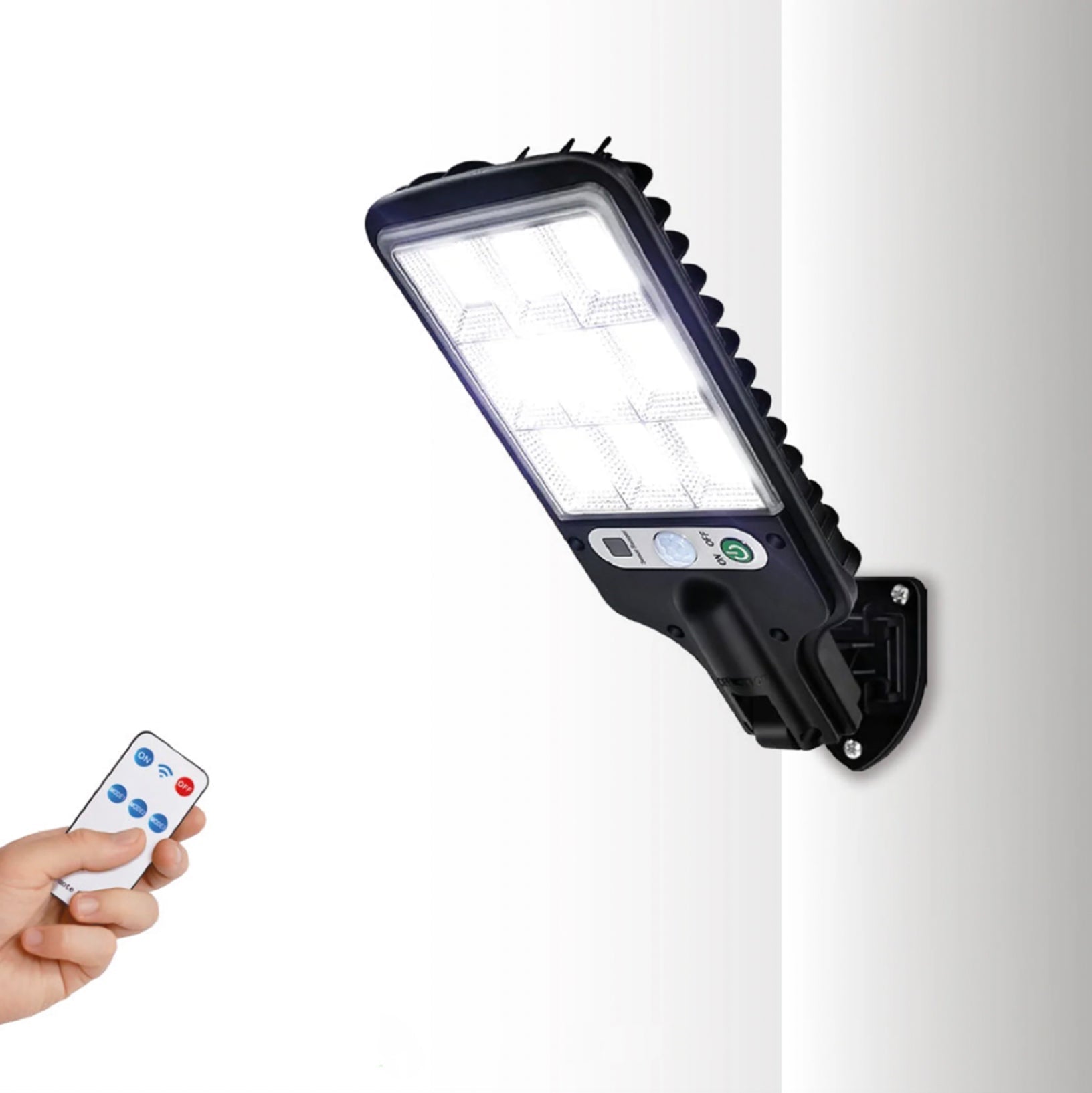 LumièreÉclatante - Lampadaire Solaire LED 6000K, Télécommande & Résistant aux Intempéries