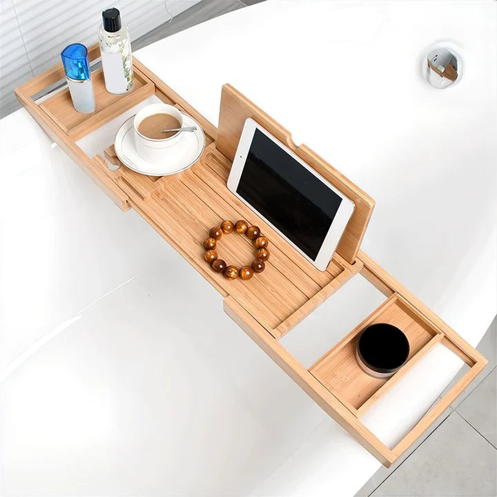 Plateau de Bain Extensible en Bambou pour une Expérience Spa à Domicile