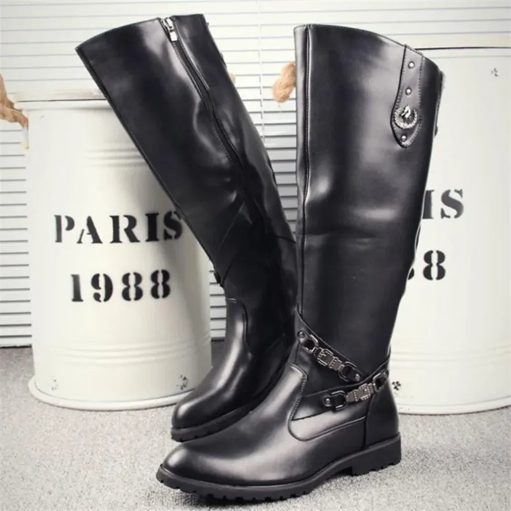 Bottes en Cuir PU de vache – Modèle robuste pour homme