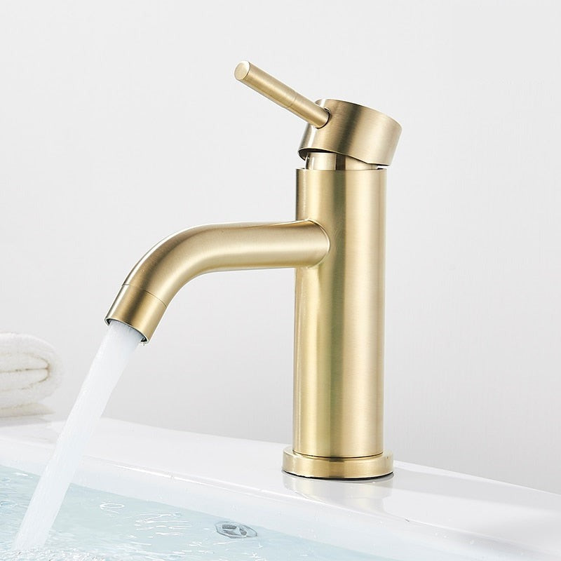 Acel - Robinet de Bain Moderne en Or Brossé