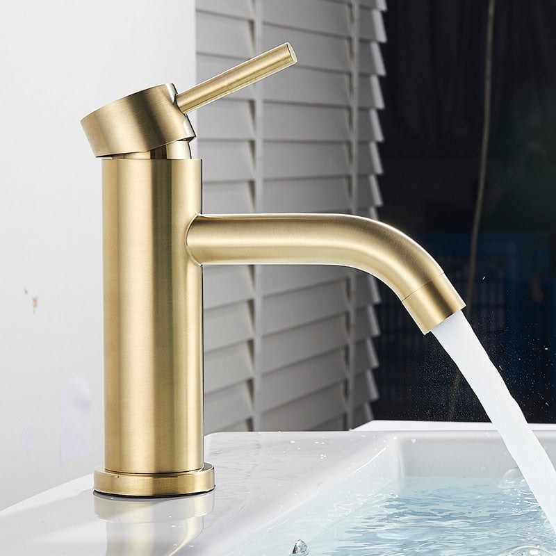 Acel - Robinet de Bain Moderne en Or Brossé