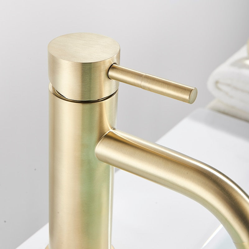 Acel - Robinet de Bain Moderne en Or Brossé