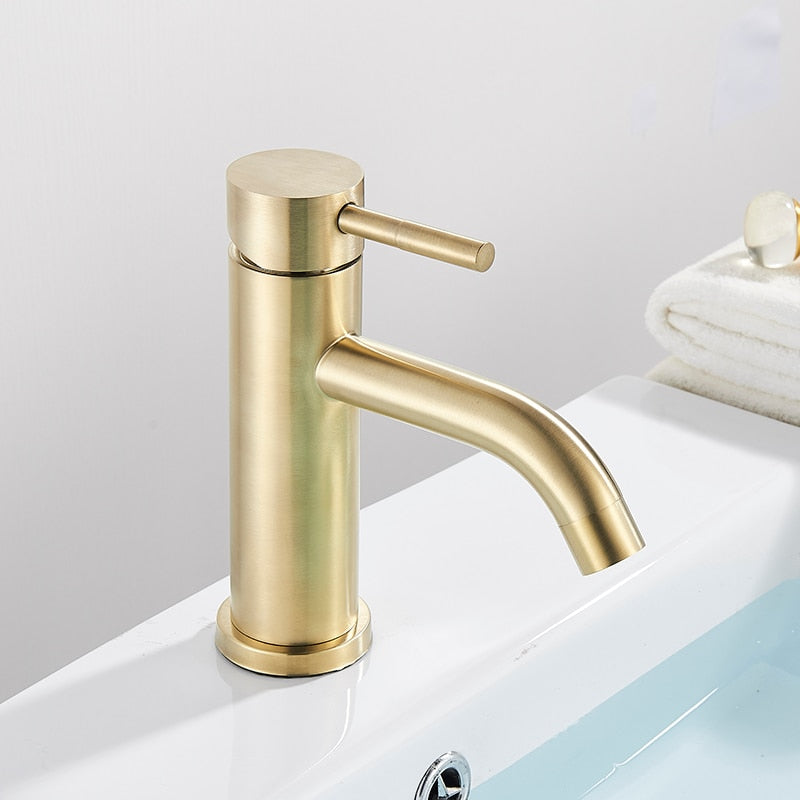 Acel - Robinet de Bain Moderne en Or Brossé