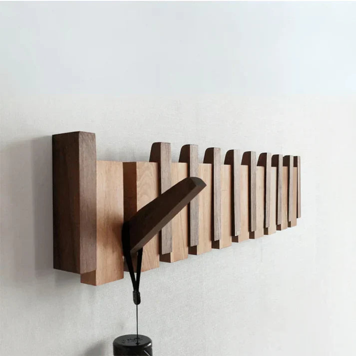 Porte Manteaux Mural en Bois Durable au Design Musical