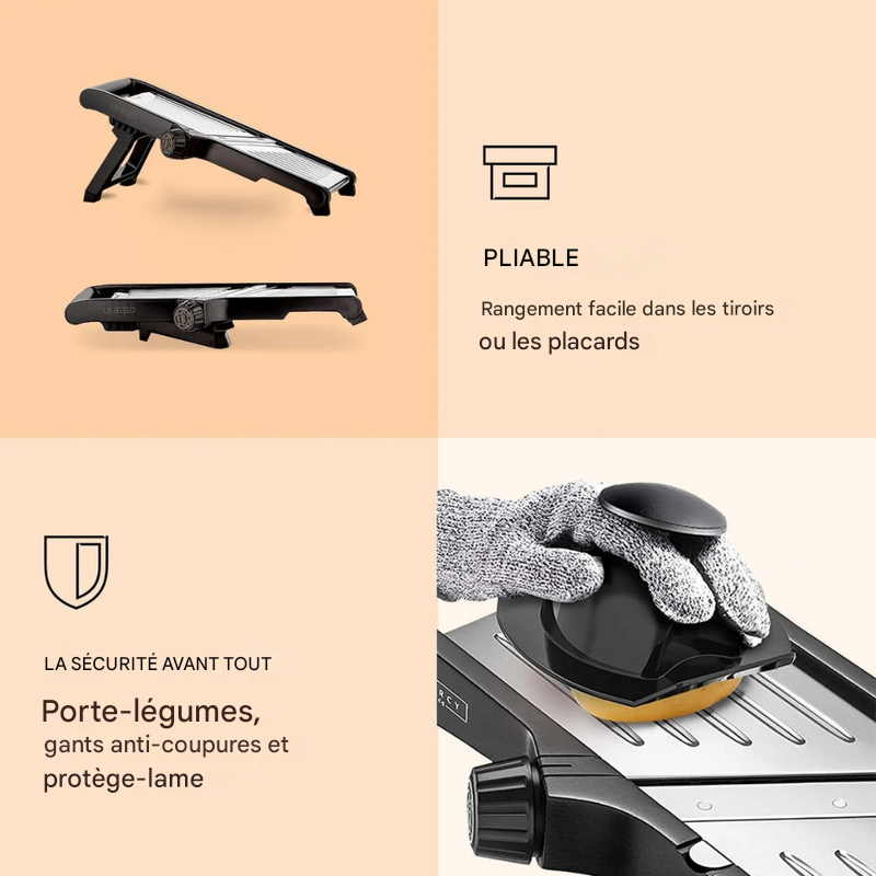 Ensemble de Mandoline de Sécurité pour Hommes & Femmes