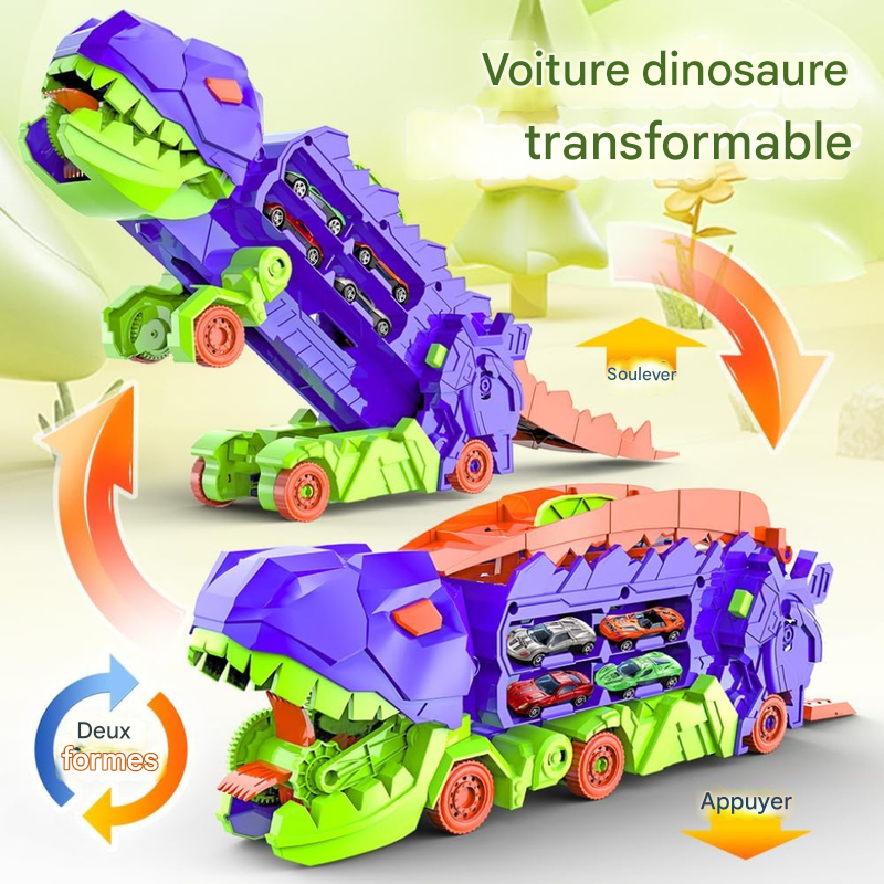 Dino City Transporter – Circuit de course et camion transformable