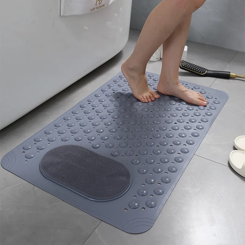 Tapis de douche antidérapant avec brosse à pieds intégrée