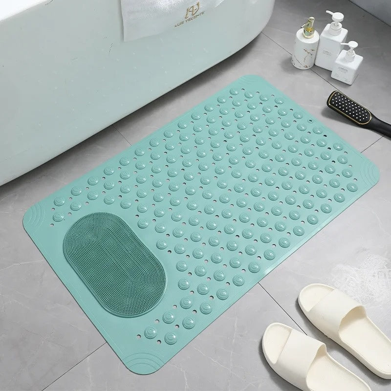 Tapis de douche antidérapant avec brosse à pieds intégrée