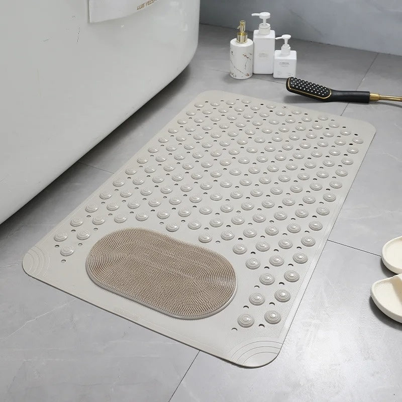 Tapis de douche antidérapant avec brosse à pieds intégrée